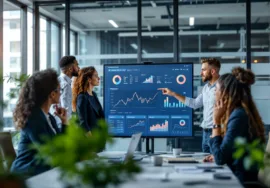 Team of digital marketing professionals at Kintech Solutions planning business growth strategies