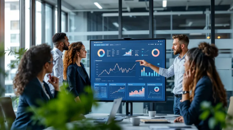 Team of digital marketing professionals at Kintech Solutions planning business growth strategies